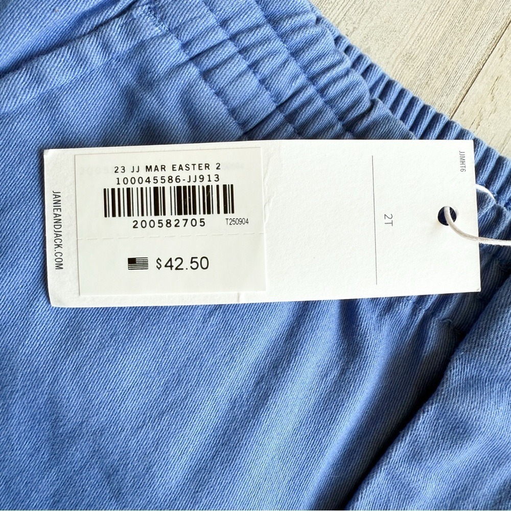 NWT JANIE and JACK Twill Pull-on Shorts in Midday Blue Boys size 2T 100045586 - Picture 9 of 11